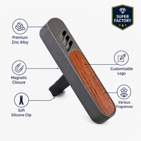 Désodorisant Auto Moderne Et Luxueux Clip De Ventilation Diffuseur De Parfum Solide Longue Durée Décoration Métal Bois