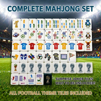GoldenLoong Nouveau Mahjong américain de luxe sur mesure, 160 tuiles en acrylique gravées, thème Coupe du Monde de Football 2026, coloré