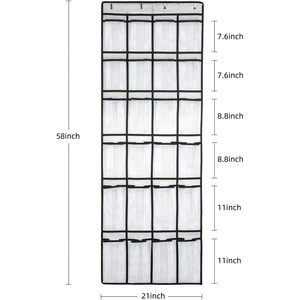 Hanging <b>Shoe</b> Organizer 24 Mesh Pockets Over Door Rack 5+ Layers Multifunction for <b>Shoes</b> Storage White - Product Image 2