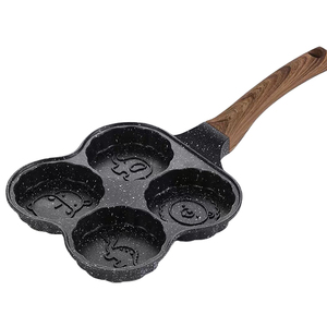 Offre Spéciale Mini poêle à omelette à quatre grilles Poêle à frire antiadhésive à fond plat pour les œufs de petit-déjeuner et les hamburgers - Product Image 1