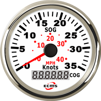 Compteur de vitesse GPS ECMS ECP 35 nœuds pour bateau avec lunette en acier inoxydable 316L, étanche IP67, 9-32V pour navires et yachts