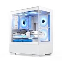 JNP-B40 Matx Game Case White ARGB Mid Tower PC Gamer with Steel Side Panel Window and Type-C I/O Ports