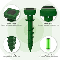 Répulsif Écologique Ultrasonique Efficace Contre les Serpents, Piquet Étanche Anti-Souris, Contrôle des Animaux de Jardin, ABS Solide