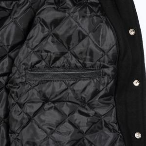 Chaqueta de béisbol para hombre, chaqueta masculina de manga de cuero, negra y roja, cálida, cómoda, para invierno - Product Image 5