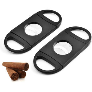 Custom Logo Black Table Top Plastic Double Blade <b>Cigar</b> Cutter for <b>Cigar</b> Scissors <b>Accessories</b> - Product Image 1