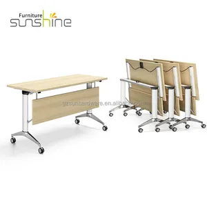 Escritorio plegable para entrenamiento de negocios, mueble de oficina, mesa de trabajo extraíble para ordenador portátil, banco de trabajo, reuniones