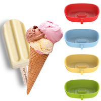 Ensemble de supports pour sucettes glacées pour tout-petits avec étui de rangement, bac anti-goutte profond et paille, moules à crème glacée réutilisables en silicone pour enfants (6 couleurs)