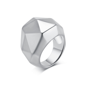 Geometric Design <b>Titanium</b> Steel <b>Ring</b> Steel Gold Unisex Fashion Jewelry Gift - Product Image 4