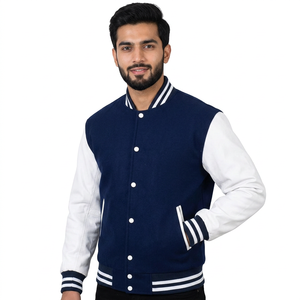Veste de baseball de qualité supérieure en gros, taille plus, style décontracté et sportif pour hommes - Product Image 1