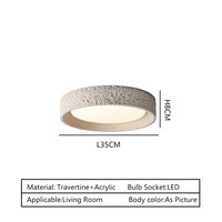 Plafonnier en travertin naturel, moderne, rond, à LED, encastré, lampe en pierre pour chambre à coucher, couloir, salon