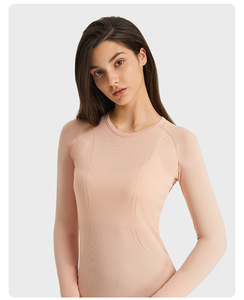 Nueva Blusa Médica Có<span class=keywords><strong>moda</strong></span> sin Costuras de Spandex para Enfermeras, Top de Hospital de <span class=keywords><strong>Moda</strong></span> para Mujer, Manga Larga, Ajuste Delgado, Cuello Redondo, Tejido Médico - Product Image 4
