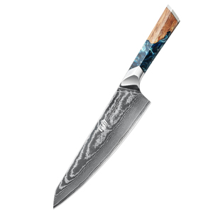 FINDKING Cuchillo de <span class=keywords><strong>Chef</strong></span> de 8 Pulgadas, Cuchillo Afilado de Acero Damasco de 67 Capas, Cuchillo Japonés Afilado a Mano Auténtico - Product Image 1