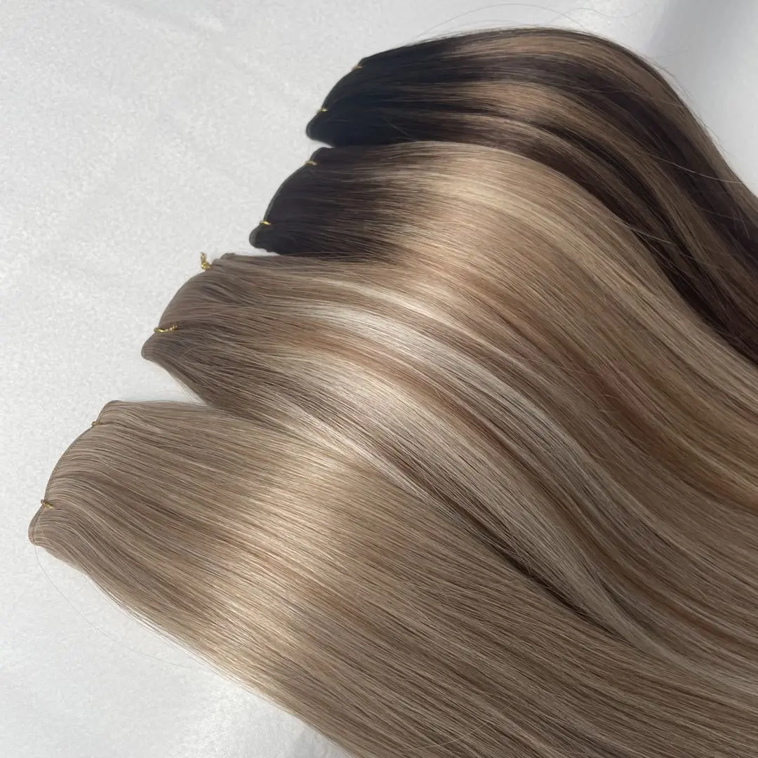 2024 new colors Genius Russian European New Weft Hair Seamless Can Be Cut Remy Hand Tied Weft Hair Genius Weft Extension