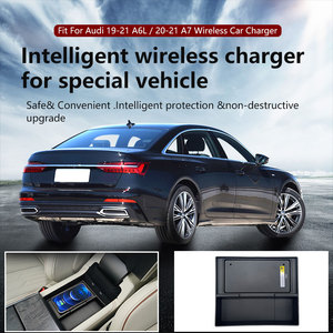 Para Audi A6L/A7 2019-2024, cargador inalámbrico Qi para coche, adaptador de placa de carga rápida para teléfono móvil, modificación Interior, piezas de automóviles - Product Image 2