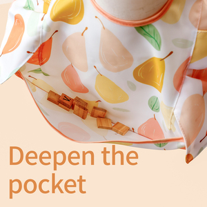 مريلة من البوليستر قابلة لإعادة الاستخدام حسب الطلب OEM ، بدون أكمام مع حلقة خطاف للرضع ، مريلة جيب يمكن ارتداؤها للأطفال الرضع - Product Image 3