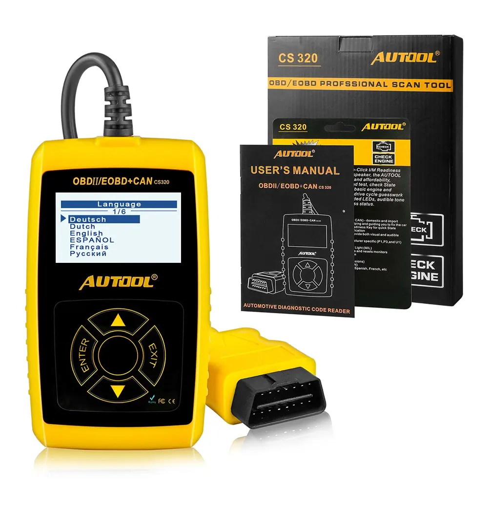 AUTOOL CS320 OBD2 Automotive Scanner OBD 2 II Auto Vehicle Scan Diagnostic Tool Car Code Reader for Volvos Toyotas Nissans Fords