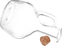 Bouteille distributrice d'huile en verre de 430 ml avec bouchon en liège, grand verseur pour vinaigre, sauce soja, sauce shoyu, sirop, huile d'olive, salade