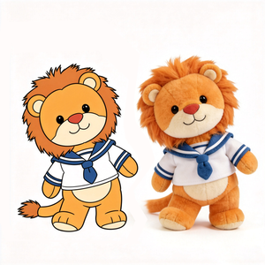 Peluche Lion Douce et Rembourrée, Jouet Animal Personnalisé en Peluche avec Tissu, Peluche Promotionnelle Lion en Peluche Rembourrée, Poupée Lion en Peluche - Product Image 1