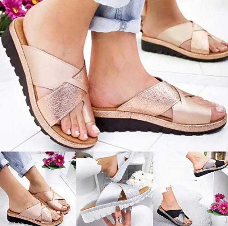 Hot Koop 2019 Zomer Mid-Hak Wig Sandalen En Slippers Vrouwen Europese Stijl Enkele Schoenen Vrouwen Europa En Amerika