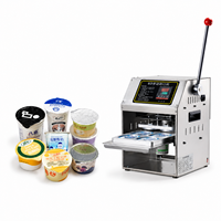 Machine de scellage manuelle de comptoir facile à utiliser pour pots de yaourt, scelleuse thermique hermétique pour l'emballage des petites entreprises alimentaires et des pâtisseries