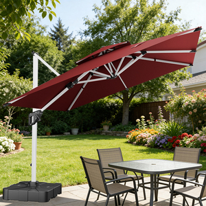 <span class=keywords><strong>Parasol</strong></span> de jardin HANYI 3*3M, grand <span class=keywords><strong>parasol</strong></span> cantilever résistant au vent, robuste, pour extérieur - Product Image 1
