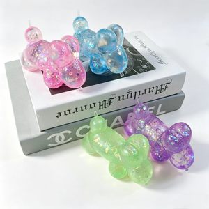 ตุ๊กตาหมีกลิตเตอร์บีร์บีบเล่นคลายเครียด โปร่งใส TPR ประกายสีพาสเทล ของเล่นเสริมพัฒนาการประสาทสัมผัส บรรเทาความวิตกกังวล ของเล่นแปลกใหม่ - Product Image 1