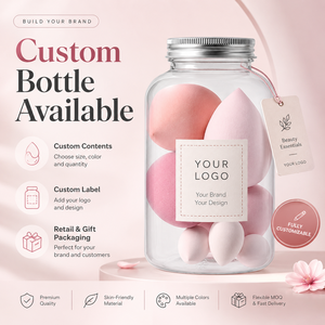 Juego de Esponjas de Maquillaje al por Mayor, Personalizadas, Transparentes, en Forma de Gota de Agua, de Varios Tamaños, para Base de Maquillaje, Herramientas de Belleza - Product Image 4