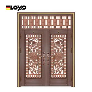 Eloyd vendita calda esterno personalizzato porta di sicurezza principale in acciaio metallo porta d'ingresso anteriore
