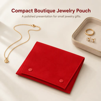 Pochette à bijoux en velours imprimée avec logo personnalisé, pochette d'emballage pour bijoux en faux daim avec logo personnalisé pour collier et boucles d'oreilles