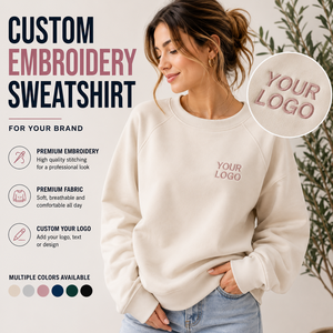 Sweat-shirt personnalisé brodé pour femme, col rond, pull-over, logo personnalisé, fabricant OEM ODM - Product Image 1