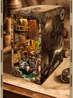 Support de livre en bois Art Déco, fait main, ornement de bureau, modèle 3D de forme carrée pour la décoration de bureau et d'anniversaire
