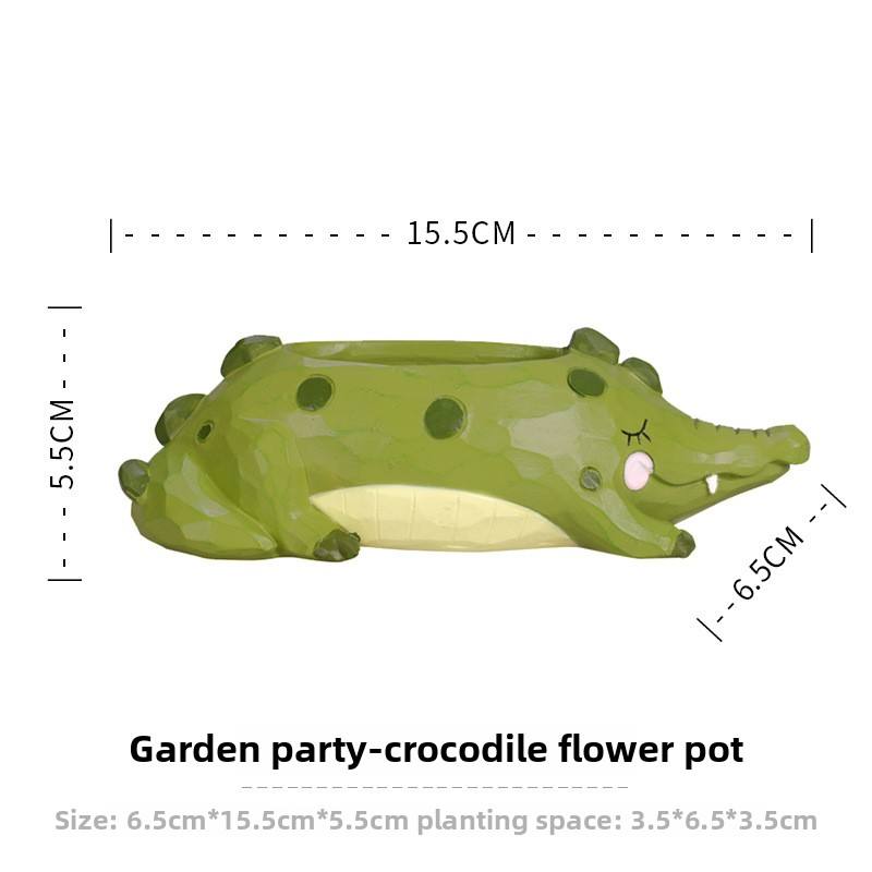 Pot de fleur de crocodile