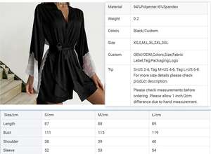 QINSI Robe <span class=keywords><strong>de</strong></span> <span class=keywords><strong>nuit</strong></span> élégante en satin uni pour femmes Robe longue à manches longues avec dentelle Robe <span class=keywords><strong>de</strong></span> <span class=keywords><strong>nuit</strong></span> sexy Robe <span class=keywords><strong>de</strong></span> chambre assortie pour femme - Product Image 5