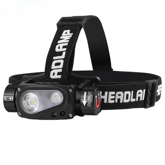 LED Sensor IP54 Waterproof Aluminum Headlamp 1000LM USB Type C Rechargeable 18650 Magnet Fishing Camping Flashlight