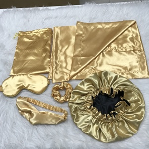 Custom Luxury Hair Scrunchies <strong>Silk</strong> Pillow case with Zipper and Eye Mask Set with Box Ruffle <strong>Pilloe</strong> case - Product Image 5