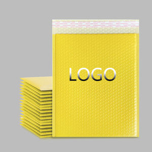 Bolsa de Burbujas de Película Coextruida Biodegradable Ecológica Amarilla de 13x15+4CM de Grosor para Cosméticos, Joyería, CD, con Logotipo Personalizado - Product Image 1