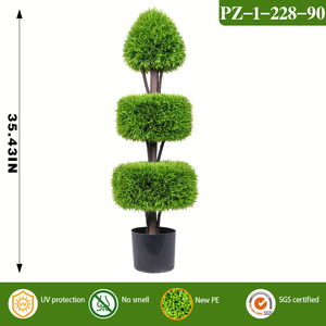 RUOPEI Árbol Topiario Artificial Resistente a los Rayos UV, <span class=keywords><strong>Planta</strong></span> Artificial de <span class=keywords><strong>Boj</strong></span> en Maceta para Decoración de Interiores y Exteriores - Product Image 5