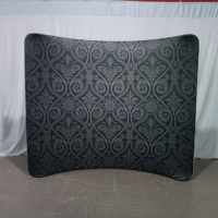 Support de bannière incurvé de 2,4 m pour mur d'images, présentoir en tissu tendu, portable, pliable et amovible pour salons professionnels