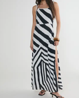 Robe élégante pour femme en tissu de soie plissé tricoté imprimé numériquement, design italien personnalisé, rayures ondulées, matière douce, naturelle et agréable