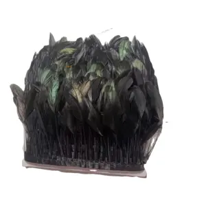 Wholesale natural Bronze rooster tail hair feather fringe Colorful lace feather fabric fringe feather Chicken fringe