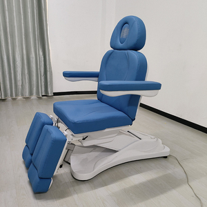 Mavi deri 5 motorlar elektrikli güzellik salonu kozmetik dövme koltuğu yatak lüks ayarlanabilir uzanmış fizik tedavi masaj yatağı - Product Image 2