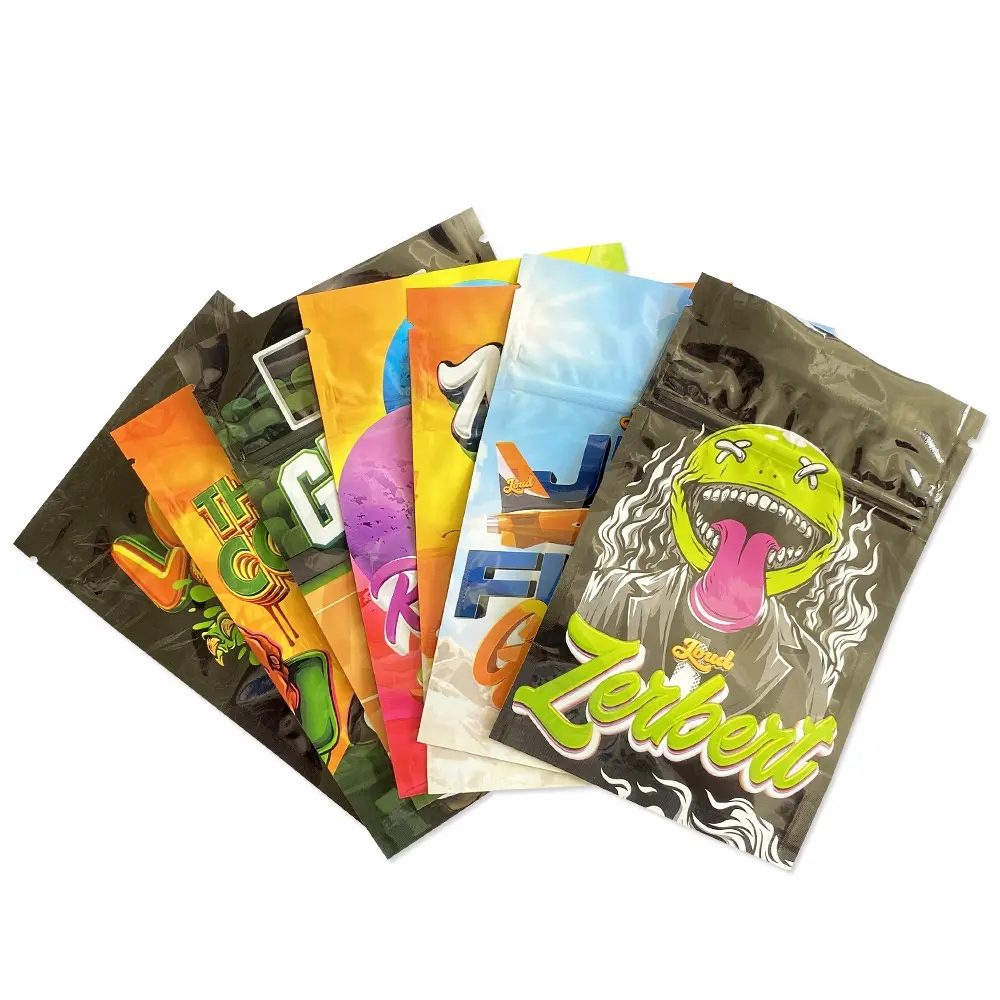 High Quality Custom Zipper Smell Proof Top Zip Lock Plastic Bag Food Packaging Mylar Plastic Bag For Spice