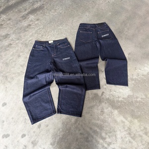 Jean Baggy en Denim Personnalisé par le Fabricant – Jean Bleu Non Élastique, Blanc Brut, Denim Japonais Selvedge Brut pour Homme - Product Image 1