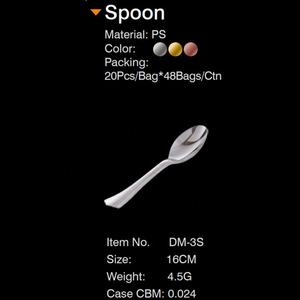 特注使い捨て食器セット高級シルバーのようなPSプラスチックカトラリー食器デザート食品用ナイフフォークスプーンf - Product Image 4