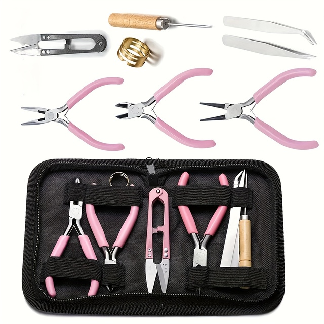8pcs/set Pink Senior Jewelry Making Tool Set