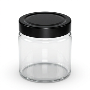 Tapa metálica negra moderna de 66 mm con cierre giratorio profundo para frascos de vidrio, sellado hermético, OEM personalizado - Product Image 2