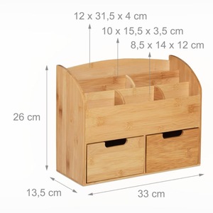 Solid Wood Desktop Organizer Multi <b>Drawer</b> <b>Storage</b> <b>Box</b> For Desk Neatening And Office Supplies - Product Image 3