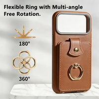 Étui de téléphone personnalisé en cuir PU avec support de bague et porte-cartes pour iPhone 12 13 14 15 16 17, anti-vol, blocage RFID, ODM OEM
