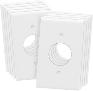 <span class=keywords><strong>Plaque</strong></span> murale pour prise électrique <span class=keywords><strong>simple</strong></span> avec trou de 1,406 pouces, taille 1 gang, <span class=keywords><strong>polycarbonate</strong></span> C660E1-W blanc, plaques murales électriques Lutron - Product Image 1