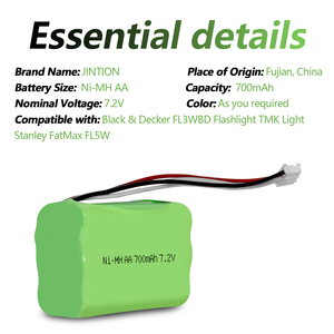 NiMH AA 700mAh 7.2V NI-MH แบตเตอรี่ AA แบบชาร์จไฟได้สำหรับสีดำและชั้นไฟฉาย FL3WBD ไฟ TMK FL5W10 - Product Image 4